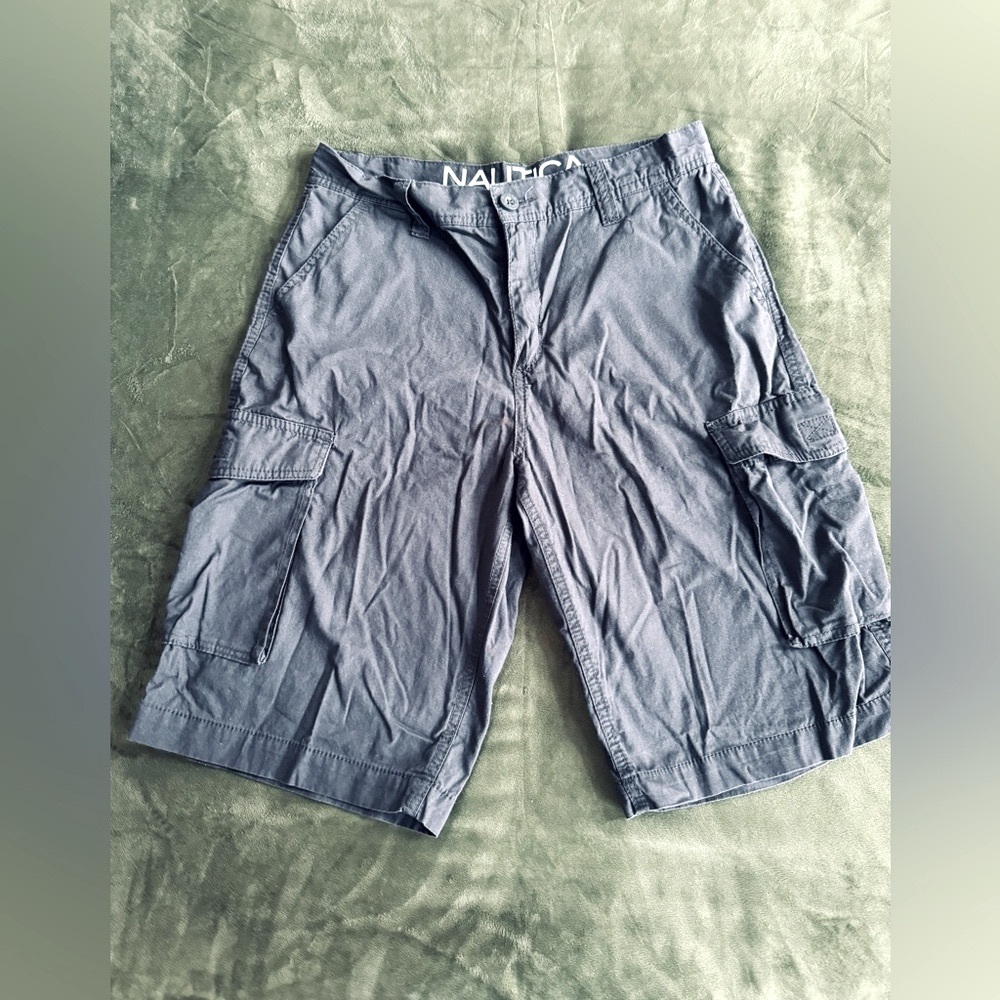 NAUTICA Shorts Boys Size 18 Charcoal Black 100% Cotton Almost New